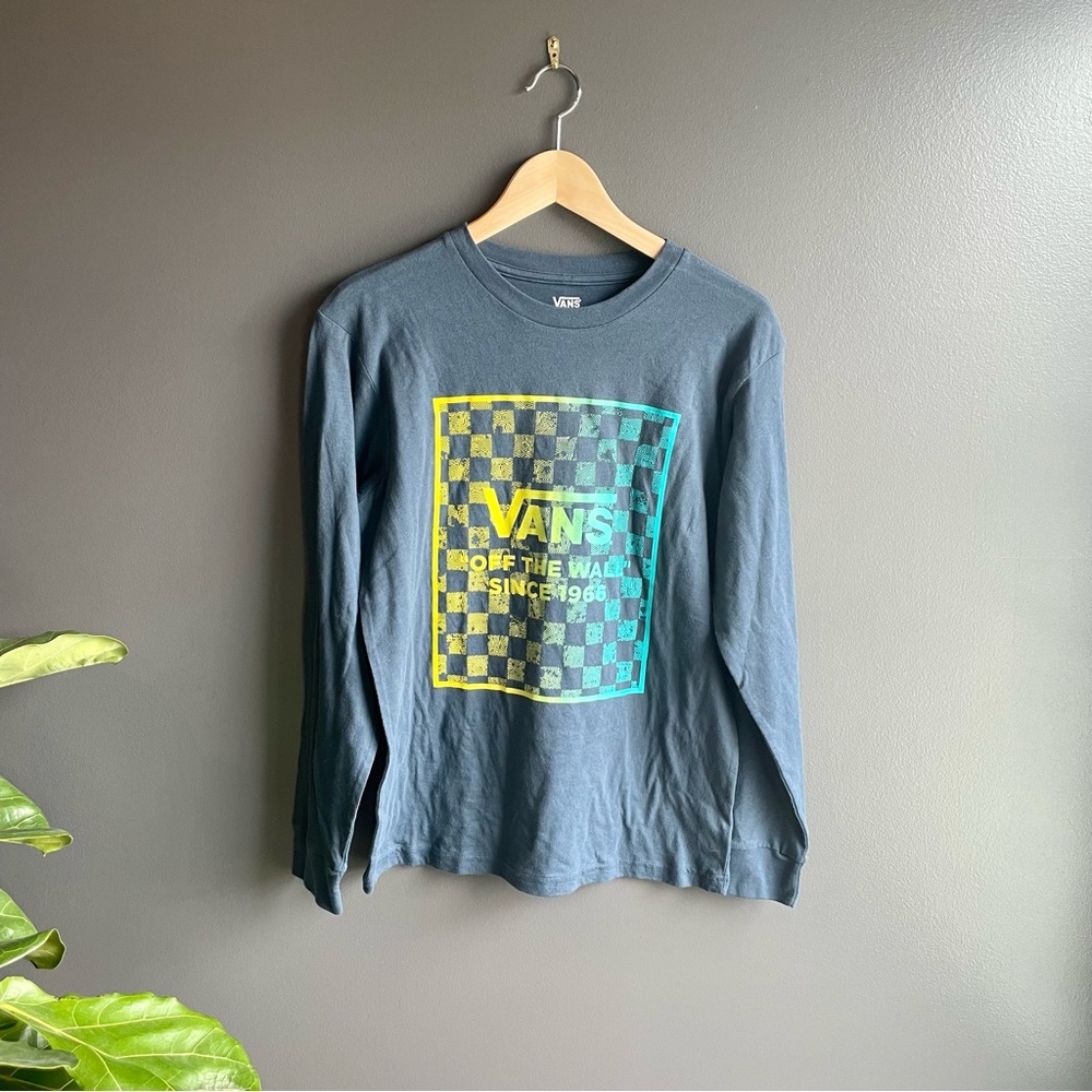 Vans Checkered Long Sleeve Graphic Tee Shirt